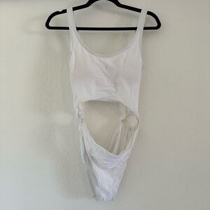 White One-Piece Cutout Swimsuit